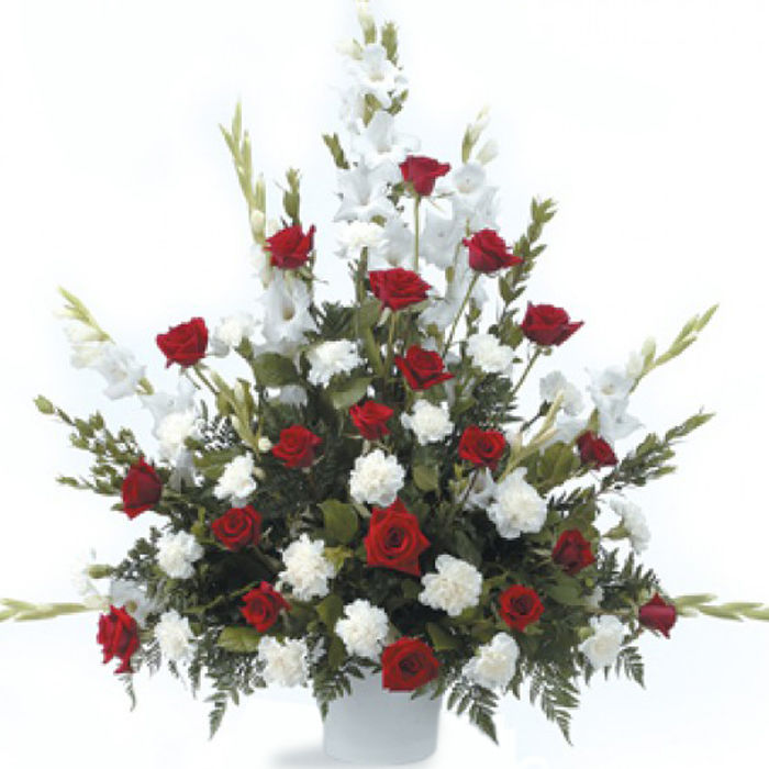 Just Red and White Tribute Arrangement Just Red and White Tribute Arrangement